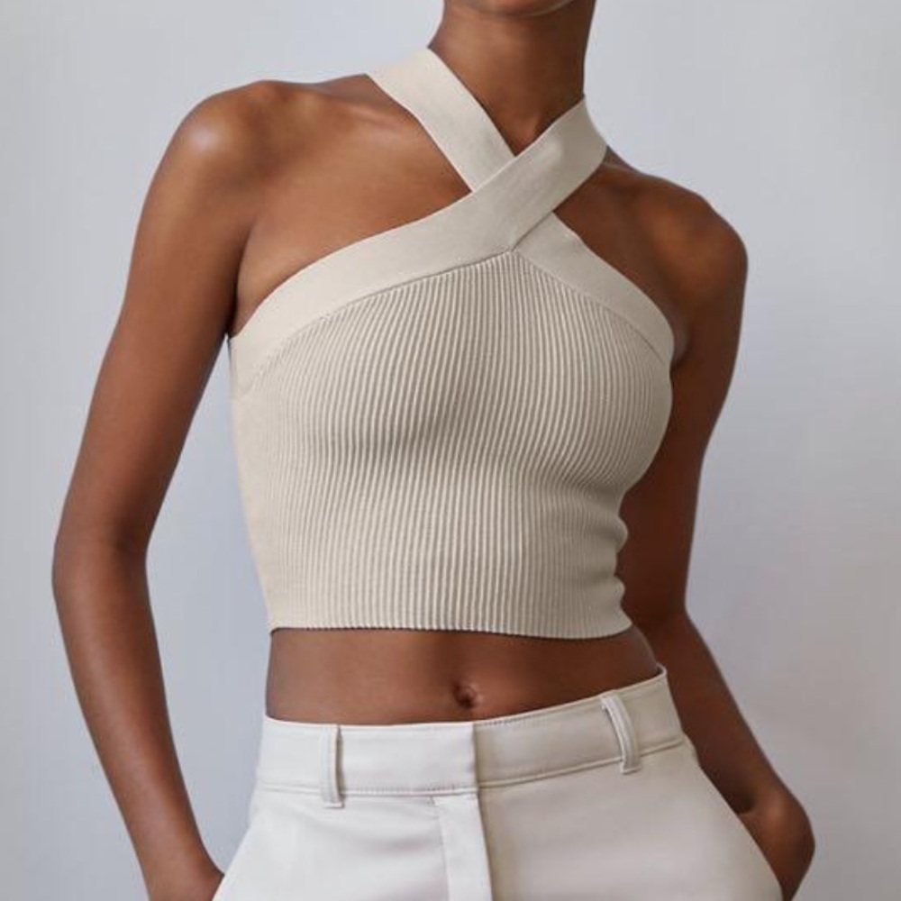 🔥Host Pick🔥BABATON Sculpt Knit Criss Cross Cropped Tank